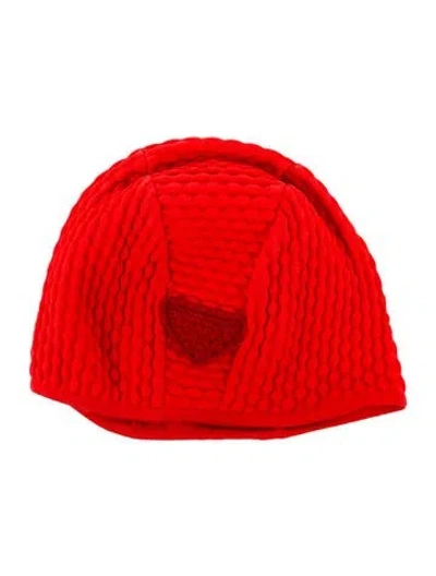 Pre-owned Prada Beanie Cap W/tags In Red