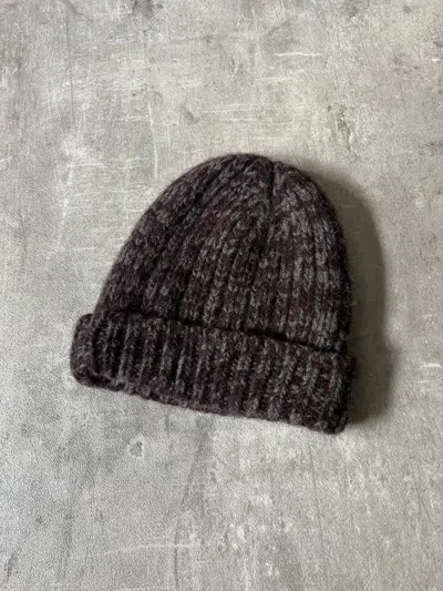 Pre-owned Prada Beanie Cashmere Wool Vintage Brown Gray