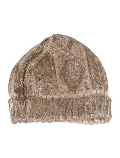 Pre-owned Prada Beanie Hat In Neutral