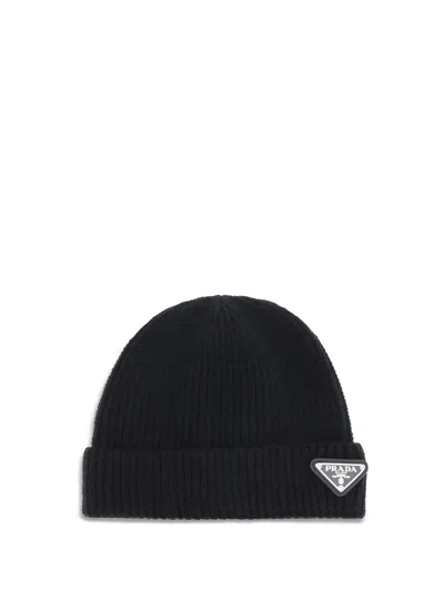 Prada Beanie Hat With Logo