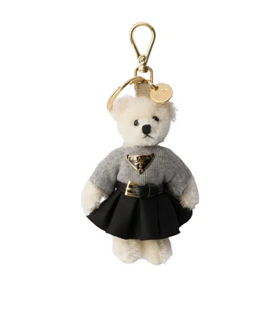 Prada Bear Pendant In Weiss