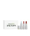 Prada Beauty 3-piece Mini Lipsticks And Lip Balm Set