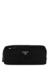 Prada Rectangular Shape Beauty Case With Leather Insert In F0002
