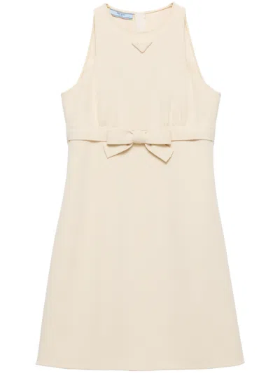 PRADA BEIGE BOW DETAILING SHORT DRESS
