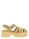 Prada Monolith Sandals In Beige