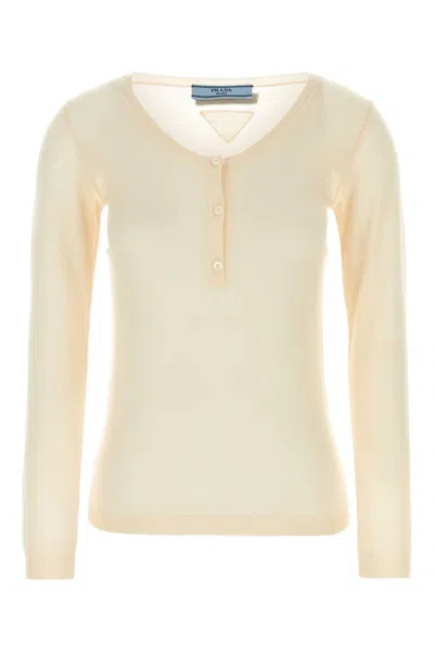 PRADA BEIGE CASHMERE BLEND SWEATER