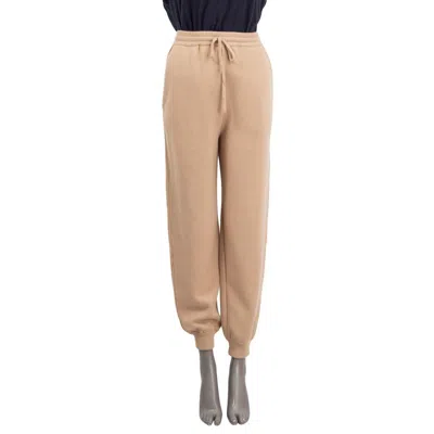 Pre-owned Prada Beige Cashmere Knit Joggers Pants 38 Xs In Brown