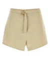 Prada Beige Cotton Blend Shorts In Beige