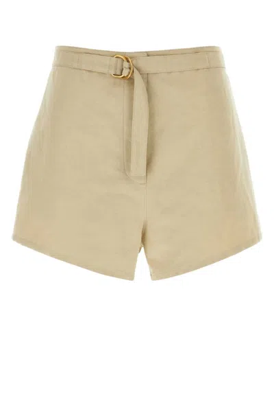 PRADA BEIGE COTTON BLEND SHORTS
