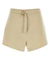Prada Beige Cotton Blend Shorts In Corda