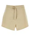 Prada Beige Cotton Blend Shorts In Neutral