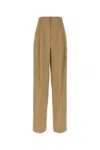Prada Pantalone In Cotone Cammello Donna