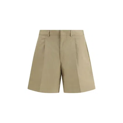 Prada Beige Cotton Shorts In Nude