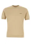 Prada Cotton Crew Neck Short Sleeve Sweater In Brown