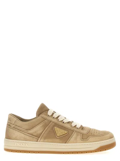 PRADA BEIGE DOWNTOWN LACE UP SNEAKERS
