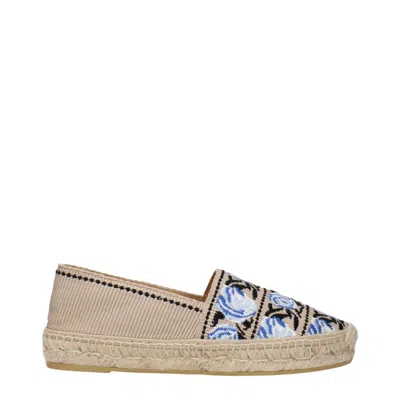 Prada Beige Fabric Espadrille In Sand