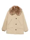 Prada Beige Faux Fur Jacket In Brown