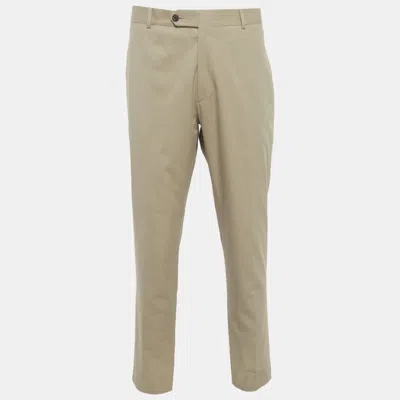 Pre-owned Prada Beige Gabardine Regular Fit Pants Xxxl/waist 37" In Sand