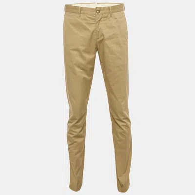 Pre-owned Prada Beige Gabardine Regular Fit Trousers M