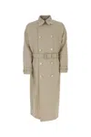 Prada Waist-belted Mid-length Trench With Epaulettes