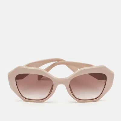 Pre-owned Prada Beige Gradient Spr 16w Symbole Butterfly Sunglasses In Sand
