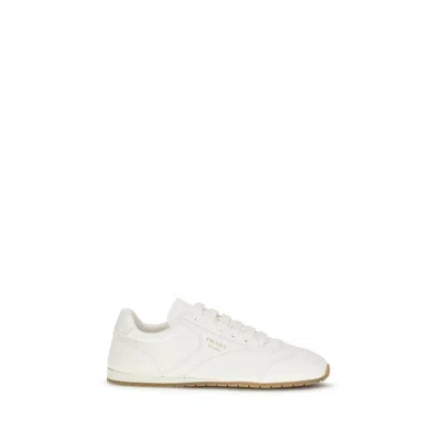 Prada Beige Lamb Ovis Aries Aries Low Top Sneakers In Multi