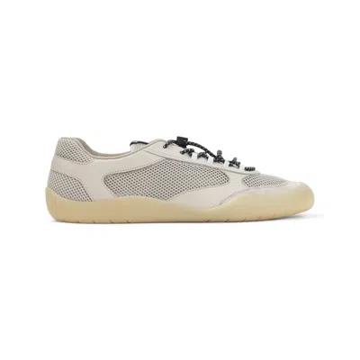 Prada Beige Leather And Mesh Speedrock Sneakers In Neutral