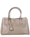 Prada Beige Leather Argilla Saffiano Lux Small Tote (authentic Pre-loved) In Gray