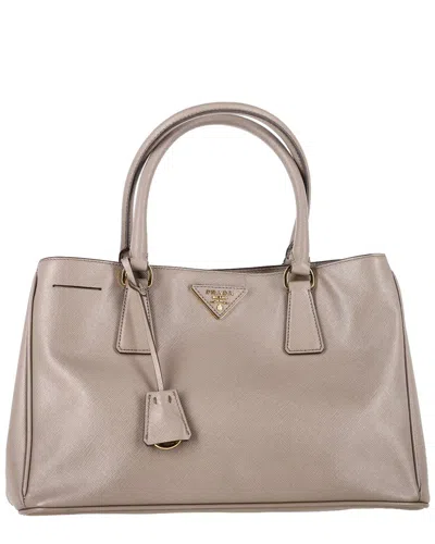 Prada Beige Leather Argilla Saffiano Lux Small Tote (authentic Pre-loved) In Gray