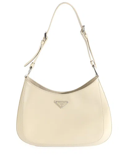 Prada Beige Leather Brushed Cleo Shoulder Bag (authentic Pre-loved) In Neutral