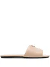 Prada Women Sandali Slide In Pelle In Beige