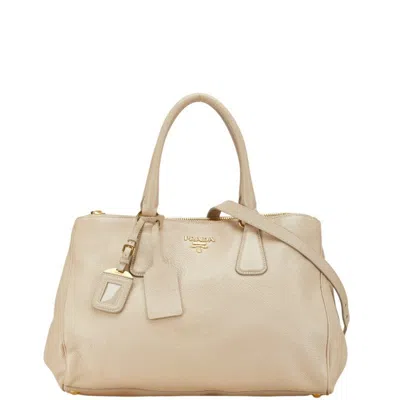 Pre-owned Prada Beige Leather Handbag Shoulder Bag ()
