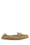 Prada Leather Loafers In Beige