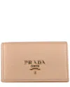 Prada Beige Leather Logo-plaque Foldover Card Holder, Never Carried (authentic  Pre-loved) In Brown