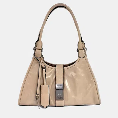 Pre-owned Prada Beige Leather Medium Leather Tote Bag In Sand