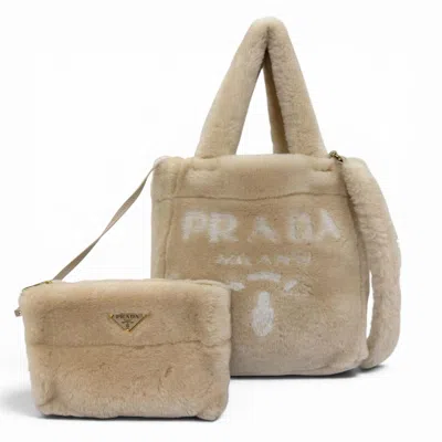 Pre-owned Prada Beige Leather Pouch Shoulder Bag ()