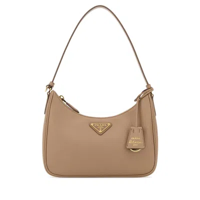 Prada Beige Leather  Re-edition 2005 Shoulder Bag