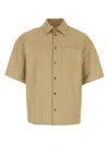 Prada Leather Shirt With Back Yoke And Chest Pocket
