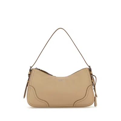 Prada Beige Leather Shoulder Bag In Nude
