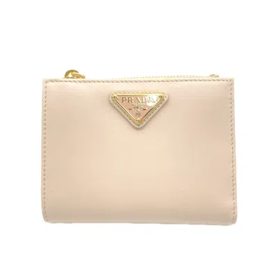 Pre-owned Prada Beige Leather Wallet (bi-fold) ()