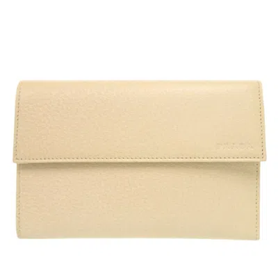 Pre-owned Prada Beige Leather Wallet (tri-fold) ()