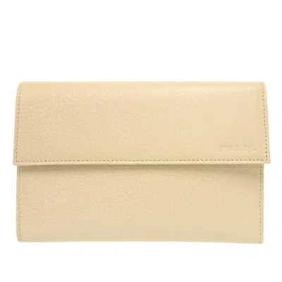 Pre-owned Prada Beige Leather Wallet (tri-fold) () In Sand