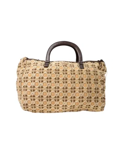Prada Beige Medium Shopper In Brown