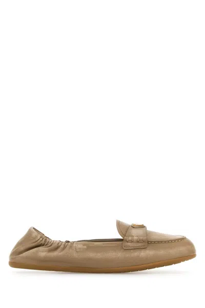 Prada Beige Nappa Leather Loafers