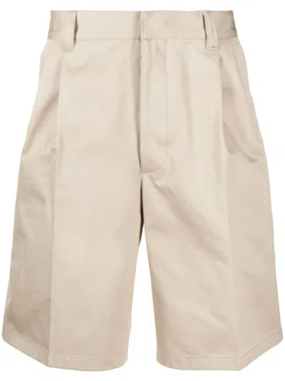 Prada Wide-leg Chino Shorts In Beige
