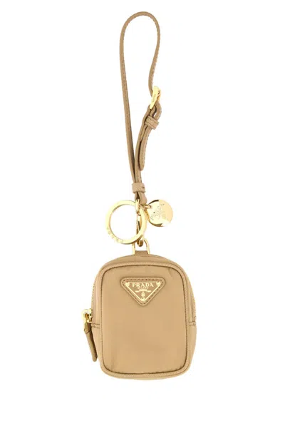 PRADA BEIGE RE-EDITION 1978 KEYCHAIN