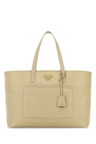 Prada Beige Re-edition 1978 Large Tote In Sand