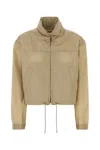 Prada Beige Recycled Polyamide Shell Jacket In Neutral