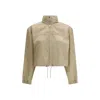 Prada Beige Recycled Polyamide Shell Jacket In Brown