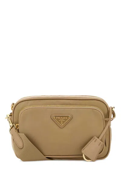 Prada Beige Re-nylon Mini Crossbody Handbag In Beige O Tan
